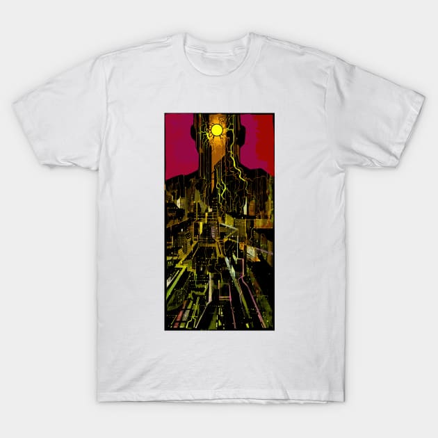 The World (Cyberpunk Tarot) T-Shirt by Joshessel